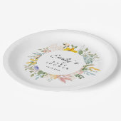 Wildflower Garden Charm | Baby Shower Papieren Bordje (Gekanteld)