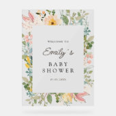 Wildflower Garden Charm | Baby shower Welkom Acryl Bord (Voorkant)