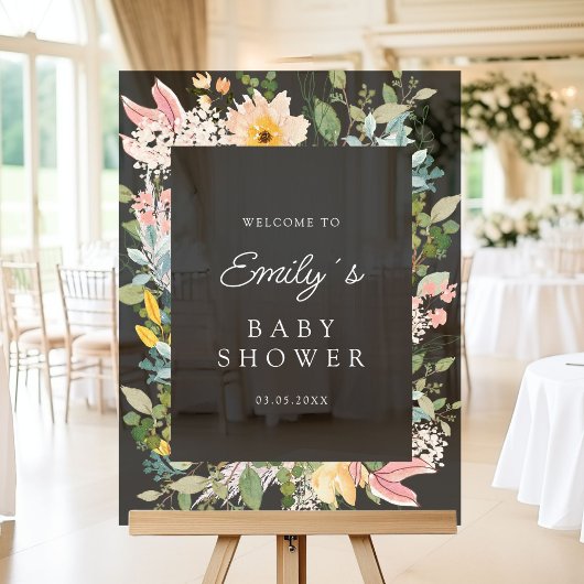 Wildflower Garden Charm | Baby shower Welkom Acryl Bord