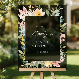 Wildflower Garden Charm | Baby shower Welkom Acryl Bord