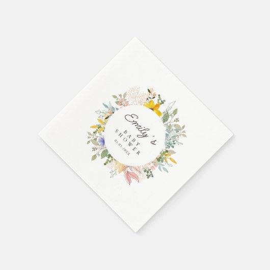 Wildflower Garden Charm | Baby shower Welkom Servet (Hoek)