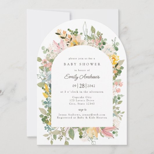 Wildflower Garden Charm | uitnodiging tot baby sho (Voorkant)