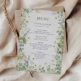 Wildflower Garden Chic Wedding Menu