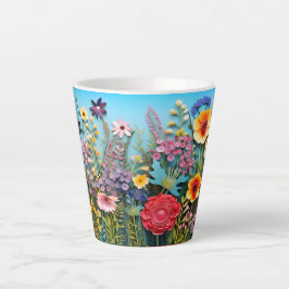 Wildflower Garden Coffee Mok – Bright Blue Sky De