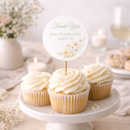 Wildflower Garden Cupcake Topper Ronde Sticker