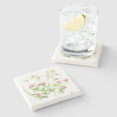 Wildflower Garden | Custom Stone Coaster Stenen Onderzetter (Zijkant)