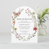 Wildflower Garden Een Baby shower in bloei Kaart (Staand voorkant)