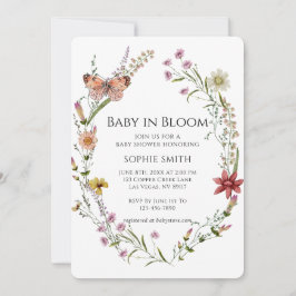 Wildflower Garden Een Baby shower in bloei Kaart