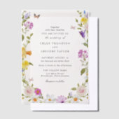 Wildflower Garden Elegant Bruiloft Vellum Uitnodigingen (Offset)