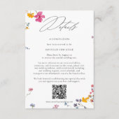 Wildflower Garden Elegant QR Code Wedding Details Informatiekaartje (Voorkant)