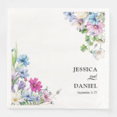 Wildflower Garden Elegante bloemenbruiloft Servet (Voorkant)