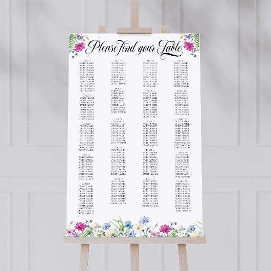 Wildflower Garden Flexibele tafel Zitkaart Poster