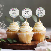 Wildflower Garden Floral Bruiloft Namen en Datum Ronde Sticker