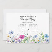 Wildflower Garden Floral bruiloft repetitie diner Kaart (Voorkant)