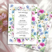 Wildflower Garden Floral ingelijste bruiloft Kaart