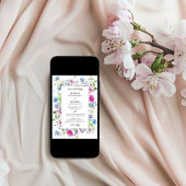 Wildflower Garden Floral ingelijste bruiloft Kaart