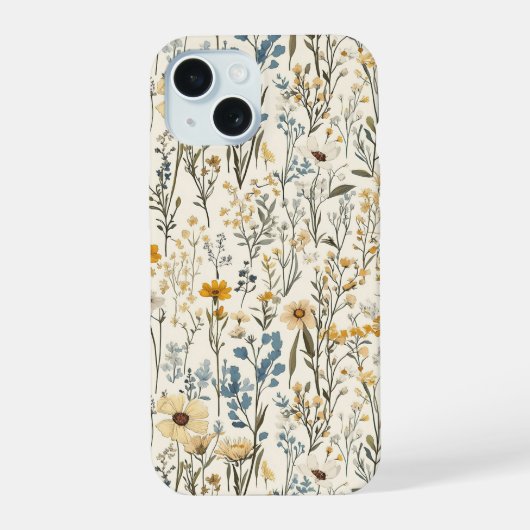 Wildflower Garden Floral iPhone 15 Case (Achterkant)