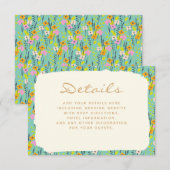  Wildflower Garden Floral RSVP Details Chic Informatiekaartje (Voorkant / Achterkant)