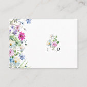 Wildflower Garden Geniet van je maaltijd bruiloft Plaatskaartje (Achterkant)