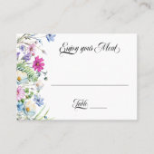 Wildflower Garden Geniet van je maaltijd bruiloft Plaatskaartje (Voorkant)