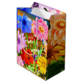 Wildflower Garden Gift Bag Medium Cadeauzakje (Achterkant Gekanteld)