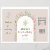 Wildflower Garden Girl Verjaardag Chip Bag Wrapper Flyer (Voorkant)