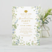 Wildflower Garden Graduation Party Invitation Kaart (Staand voorkant)