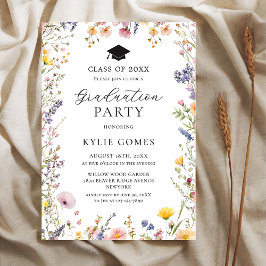 Wildflower Garden Graduation Party Invitation Kaart