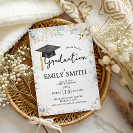 Wildflower Garden Graduation Party Invitation Kaart