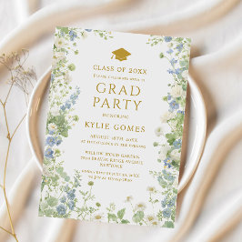 Wildflower Garden Graduation Party Invitation Kaart