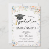 Wildflower Garden Graduation Party Invitation Kaart (Voorkant)