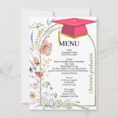 Wildflower Garden Graduation Party Menu Kaart (Voorkant)