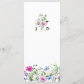 Wildflower Garden Kleurrijke Bloemen Monogram Brui Menu (Achterkant)