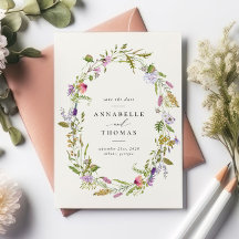 Wildflower Garden krans bruiloft Save the Date