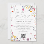 Wildflower Garden Modern Chic Wedding Announcement Kaart (Voorkant)