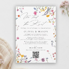 Wildflower Garden Modern Chic Wedding Announcement Kaart