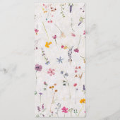 Wildflower Garden Modern Floral Blush Pink Wedding Menu (Achterkant)