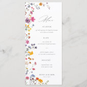 Wildflower Garden Modern Floral Elegant Wedding Menu (Voorkant)