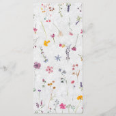 Wildflower Garden Modern Floral Ivory Chic Wedding Menu (Achterkant)