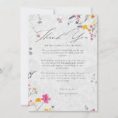 Wildflower Garden Modern Ivory Arch Photo Wedding Bedankkaart (Voorkant)