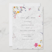 Wildflower Garden Modern Ivory Arch Photo Wedding Save The Date (Voorkant)