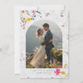Wildflower Garden Modern Ivory Arch Photo Wedding Save The Date (Achterkant)