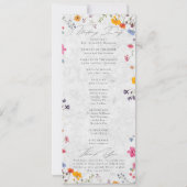 Wildflower Garden Modern Ivory Wedding Program (Achterkant)