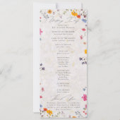 Wildflower Garden Modern Pink Wedding Program (Achterkant)