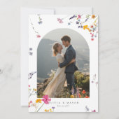 Wildflower Garden Modern Watercolor Arch Wedding Bedankkaart (Achterkant)