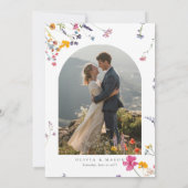 Wildflower Garden Modern Watercolor Photo Wedding Save The Date (Achterkant)