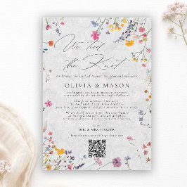 Wildflower Garden Modern Wedding Announcement Kaart