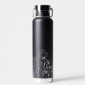 Wildflower Garden Monogram Naam Waterfles (Achterkant)