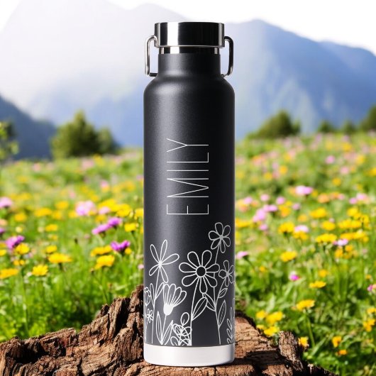 Wildflower Garden Monogram Naam Waterfles