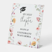 Wildflower Garden My Next Chapter Afstuderen Reclamebord Met Voetstuk (Voorkant)